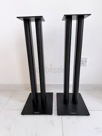 Pair of black metal speaker stands (floor stands) - sturdy, used