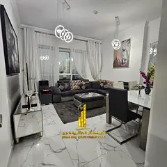 Luxury apartment, second occupancy, one bedroom and living room with a balcony and open view. Ajman,