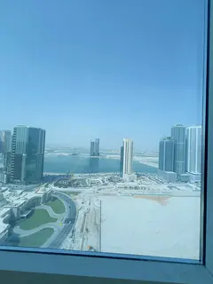 Beautiful 1BR Apartment for Rent in Al Mamzar, Sharjah. 2 Bathrooms, Balcony, Sea View, Central A/C,