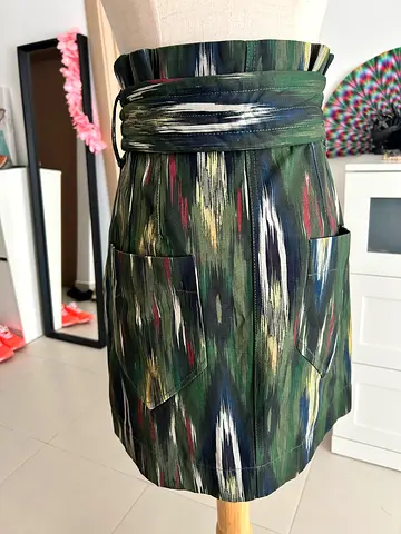 Mango Green patterned belted skirt - size Medium Brand New