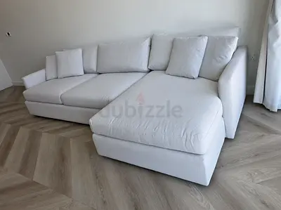 Top quality Crate&Barrel Lounge Deep feather filled L Shape Sofa Beige