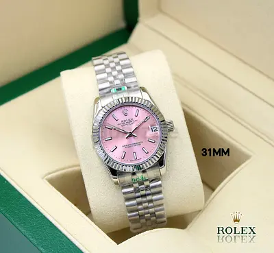 Rolex Oyster Perpetual 31mm Stainless Steel Watch with Pink Dial