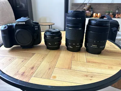 Canon EOS 90D DSLR Bundle + 3 Lenses + MOZA AirCross 3-Axis Gimbal – Complete Creator Kit