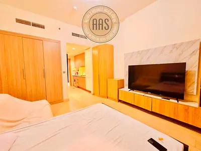 Luxurious Fully Furnished Studio Apartment With Lagoon And Burj Khalifa view .