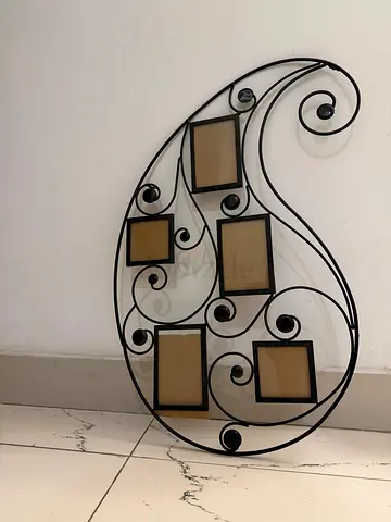 Black Wrought Iron Wall Photo Frame with 6 Slots