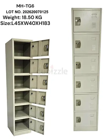 6-Tier Metal Locker Cabinet with Individual Lockable Compartments