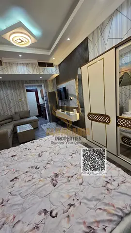 استوديو للإيجار في جاردن سيتي – عجمان | مفروش بالكامل وإطلالة مفتوحة