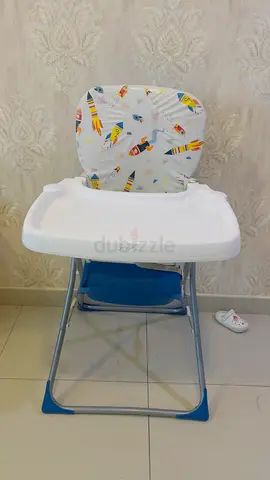 Baby High Chair with Rocket Print and Removable Tray