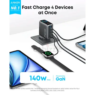 Anker 140W GaN Fast Charger - 4 Ports (Like New)
