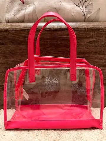 Clear Pink Barbie Tote Bag - Medium Beach/Pool Bag or Gym bag