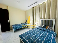 Luxurious two-bedroom apartment with a living room, fully furnished with brand new, high-end furnitu