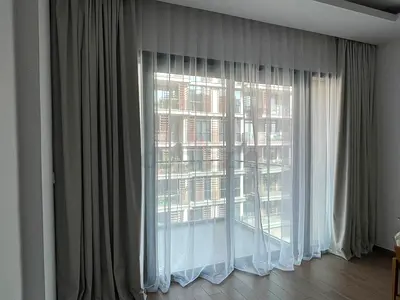 Light grey (beige) blackout curtains - pair, excellent condition