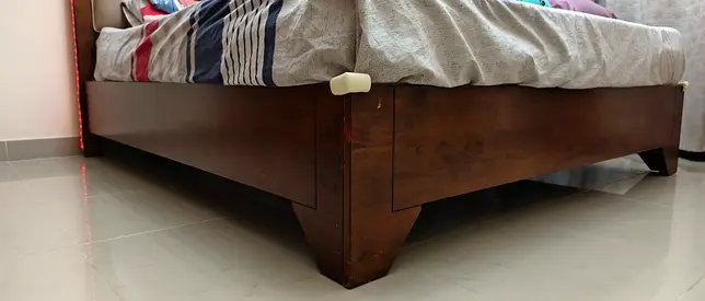Solid Wood Bed Frame - King Size, Dark Walnut Finish