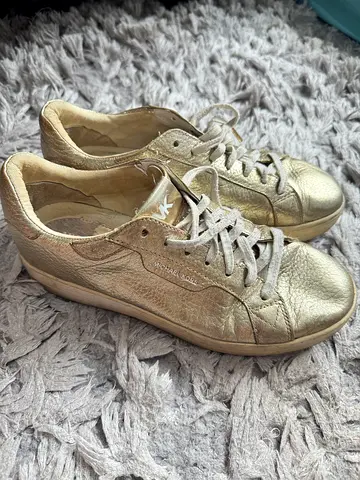 Michael kors Gold metallic leather sneakers — gently used, size 37