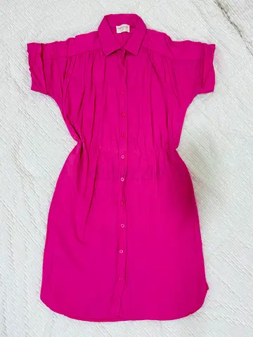 Aeropostale Hot Pink Shirt Dress | Knee-Length | XS to M | Button-Front