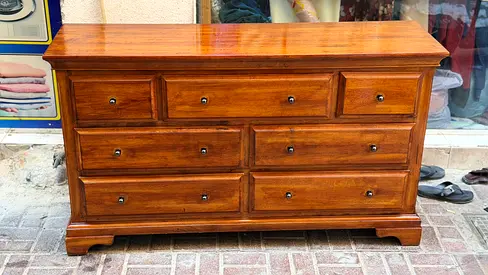Classic Wooden Dresser with 7 Drawers