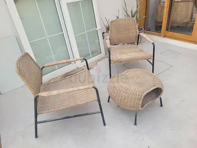 IKEA ULRIKSBERG rattan table + 2 chairs