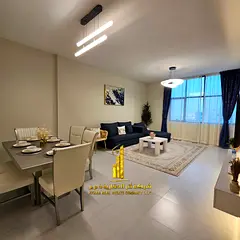 Luxury apartment, brand new, two bedrooms, living room, and open balcony. Ajman, Falcon Towers. Full