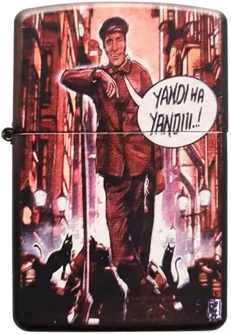 Vintage-style metal lighter with comic artwork (collectible) 146
