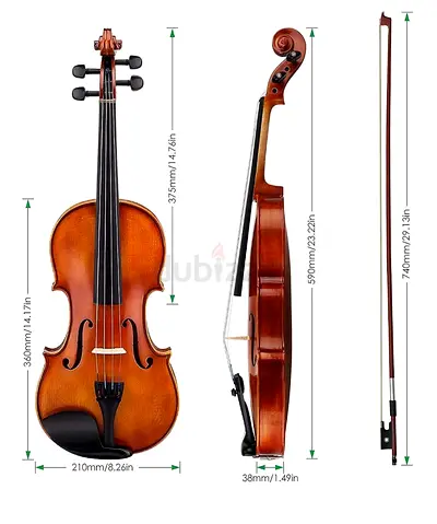 Used 4/4 Full Size Classical Violin with Bow - Good Condition