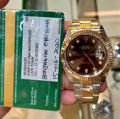 Rolex Datejust Two-Tone 41mm Automatic with Chocolate Diamond Dial (Box & Papers)Year: 2020 mint