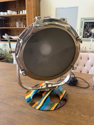 MARINA HOME nautical spotlight table or floor lamp polished chrome on enamelled base decor 51x51cm