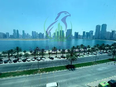 One bedroom apartment with a living room for annual rent in Al Mamzar Sharjah Free parking Balcony overlooking Al Mamzar Corniche Spacious layout Mode