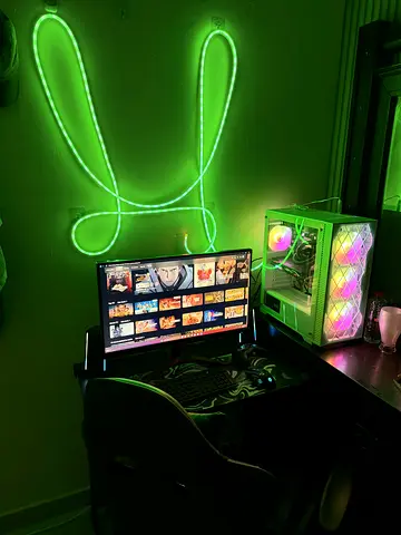 Custom RGB Gaming PC with Monitor and Full setup ,