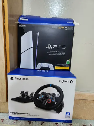 PlayStation 5 (sealed box) with Logitech G29 Driving Force wheel only one month used