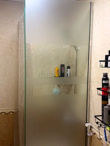 Frosted Glass Shower Panels - Good Condition L shape panel size H 220 x W 68 and 220x20