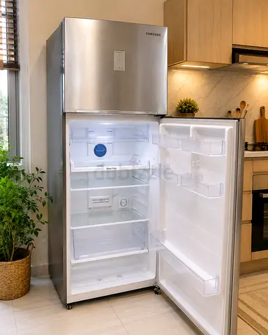 Samsung Top Freezer Fridge - Stainless Steel, Good Condition