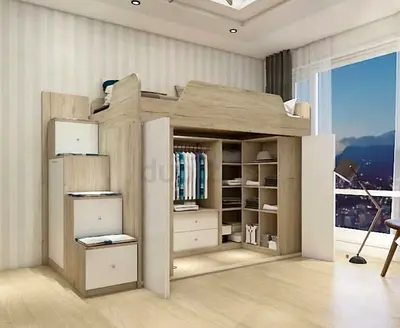 Custom Loft Beds with Shelves, Drawers and Cabinets