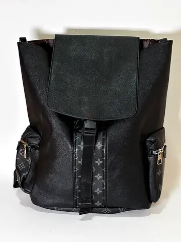 Lv school designer-style backpack with side pouches