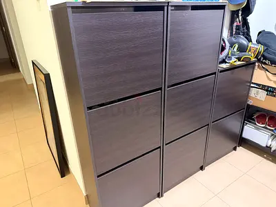 Used Dark Wood Shoe/Storage Cabinet (IKEA Bissa) - Total capacity 44 pairs - Good Condition
