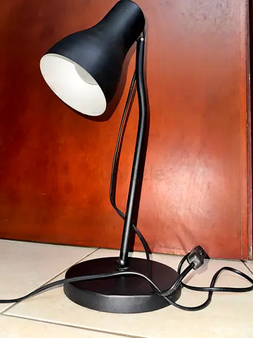 Black Adjustable Desk/Bedside Lamp - Metal, Tiltable Shade