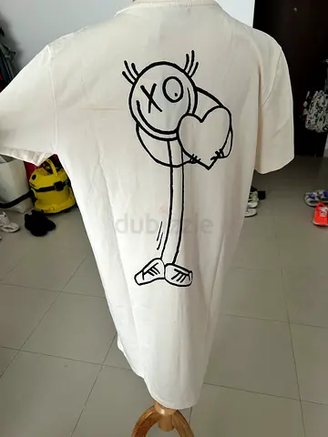 Adidas White oversized cartoon print T-shirt dress, size L
