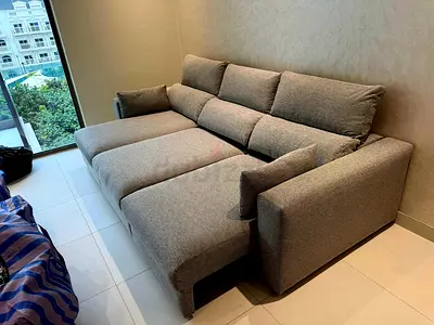 Top Quality ikea Eskilstuna L shape sofa bed with storage Light Gray Color