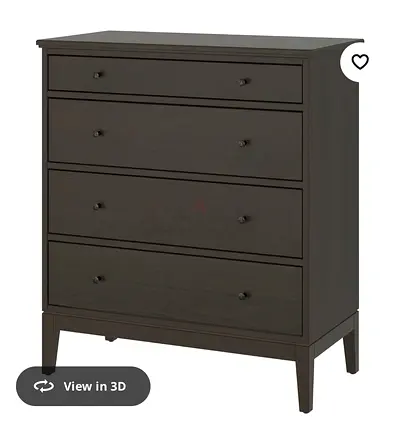 IKEA, IDANÄS Chest of 4 drawers, dark brown stained, 104x118 cm