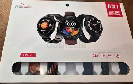 Trands SW170 Smart Watch - 8-in-1 Set (Includes 7 Straps)