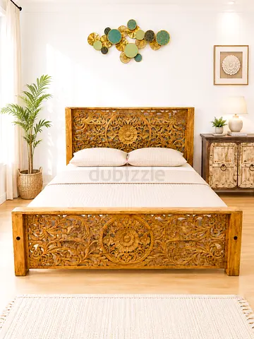 Art And Craft Solid Wood Handcrafted Bed