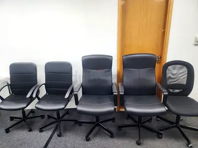 Set of 5 Office Chairs — Mixed Styles, Good Working Condition from IKEA store