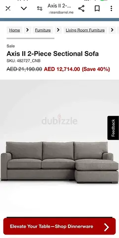 Amazing condition crate&barrel lshape sofa