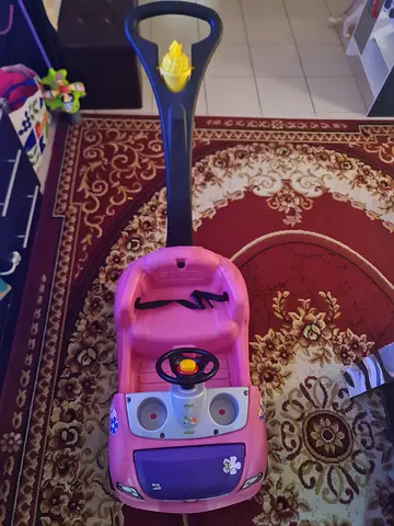 Pink Push Ride-On Car with Parent Handle - Good Condition