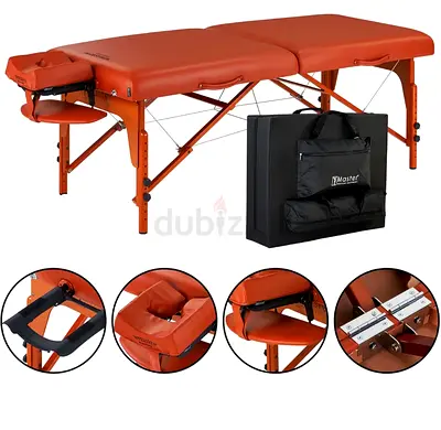 Portable Wooden Massage Table with Face Cradle and Flannel Cover
