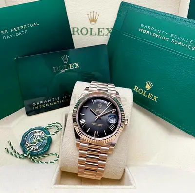 Rolex DayDate 40 President Rose Gold Smoke Ombre Dial 1:1 Clone With Box and Card