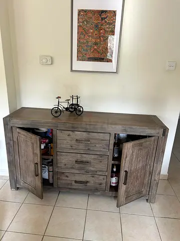 Rustic Wooden Sideboard / Buffet Cabinet with Drawers and Cupboard Storage
