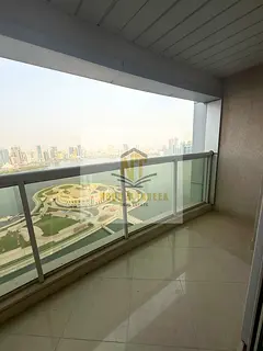Apartment for rent in Sharjah, Al Majaz 3 area. The apartment consists of 3 bedrooms, 4 bathrooms, a