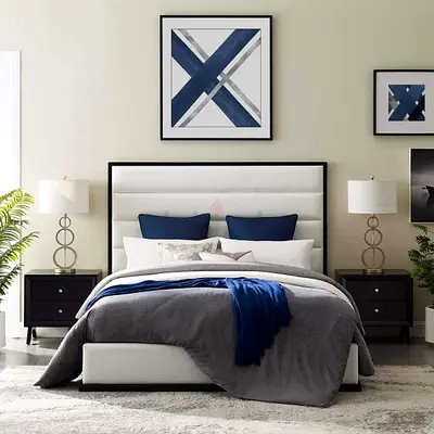 Queen Upholstered Brand New Luxury Headboard Premium Quality Bed, Hydraulic Storage Can be Installed