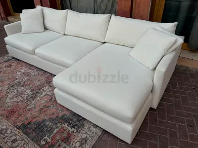 Lounge Deep feather 🪶 filled L Shape Sofa Beige