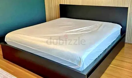 Ikea queen size bed with mattress and storage drawers